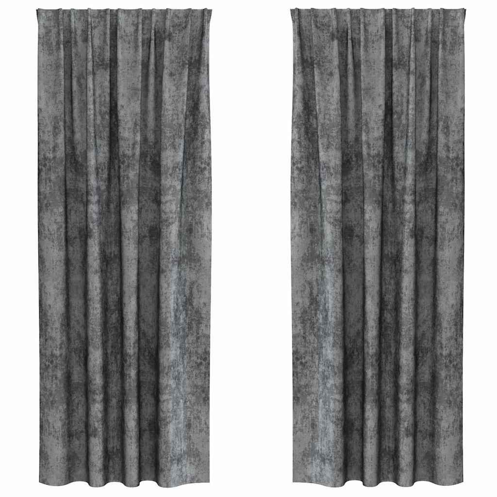 Vorhang mit Vorhängen 2 pcs Grau 245 x 140 cm Samt