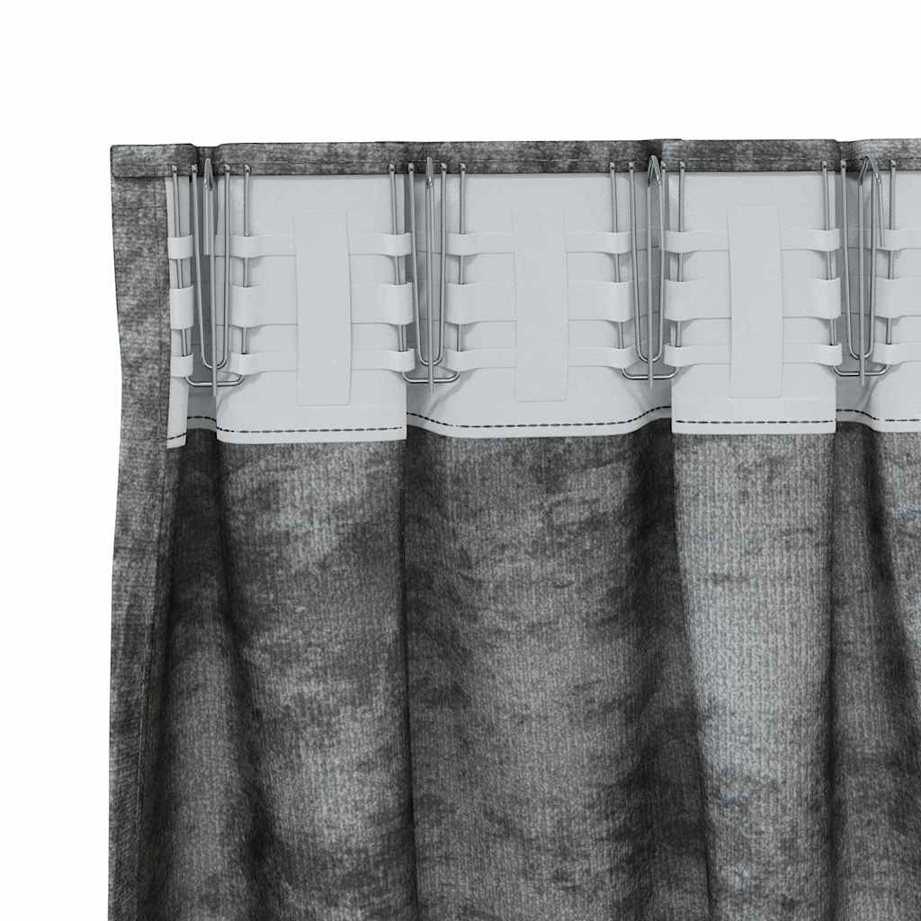 Vorhang mit Vorhängen 2 pcs Grau 260 x 140 cm Samt