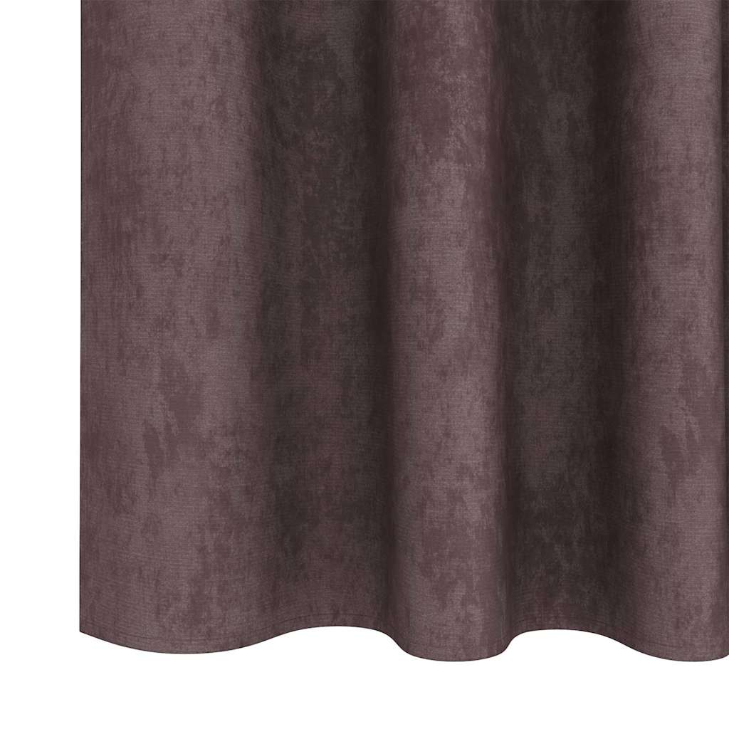 Vorhang mit Vorhängen 2 pcs Braun 245 x 140 cm Samt