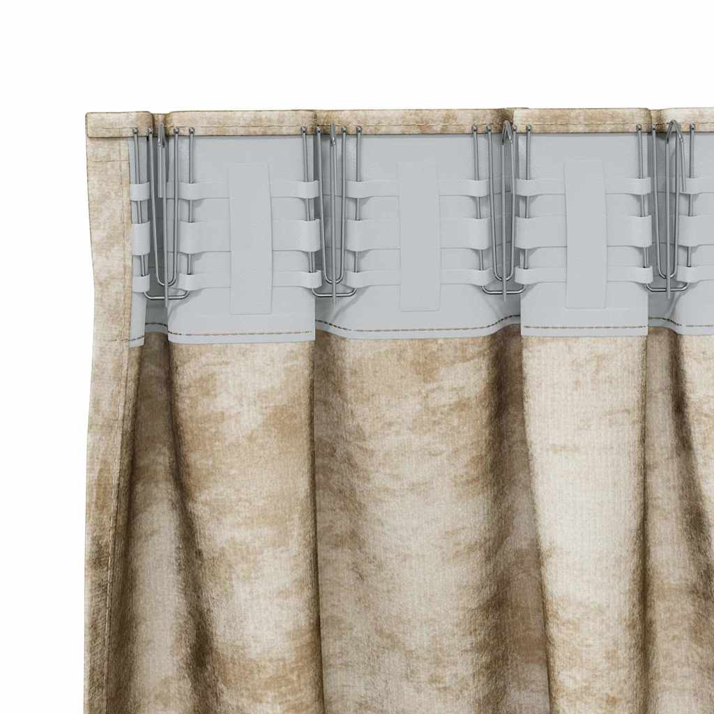 Vorhang mit Vorhängen 2 pcs Creme 260 x 140 cm Samt