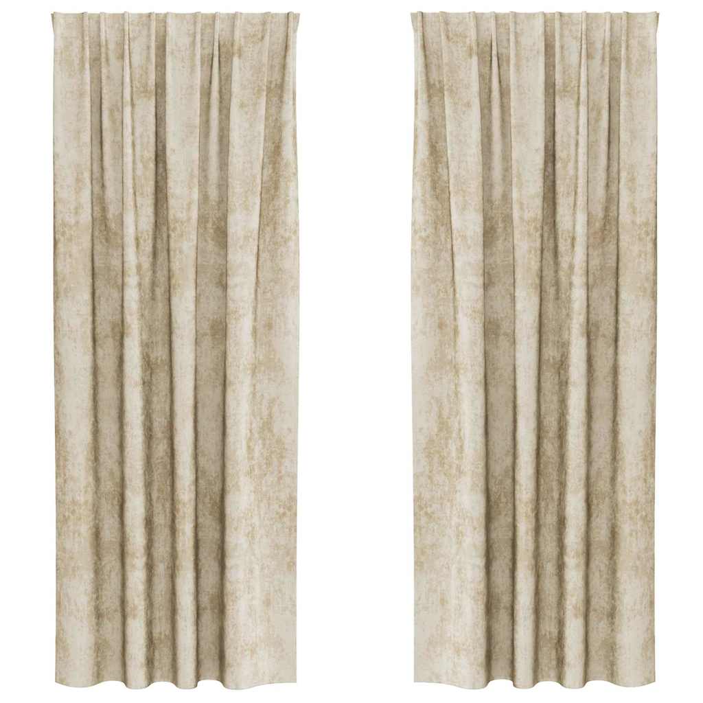 Vorhang mit Vorhängen 2 pcs Creme 260 x 140 cm Samt