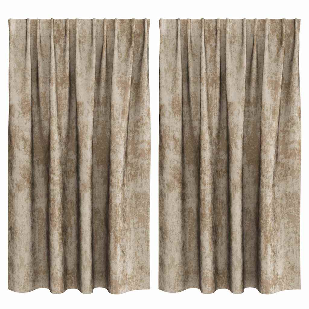 Vorhang mit Vorhängen 2 pcs Champagner 140 x 140 cm Samt