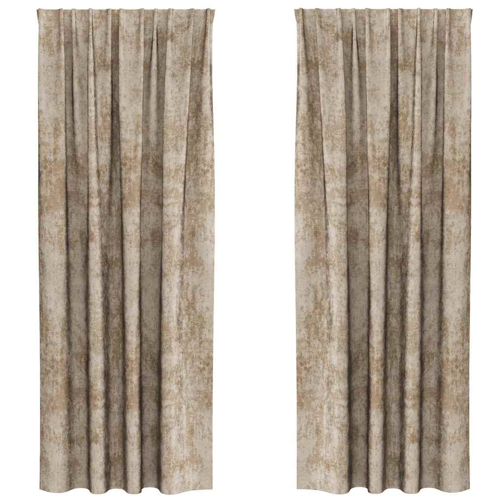 Vorhang mit Vorhängen 2 pcs Champagner 260 x 140 cm Samt