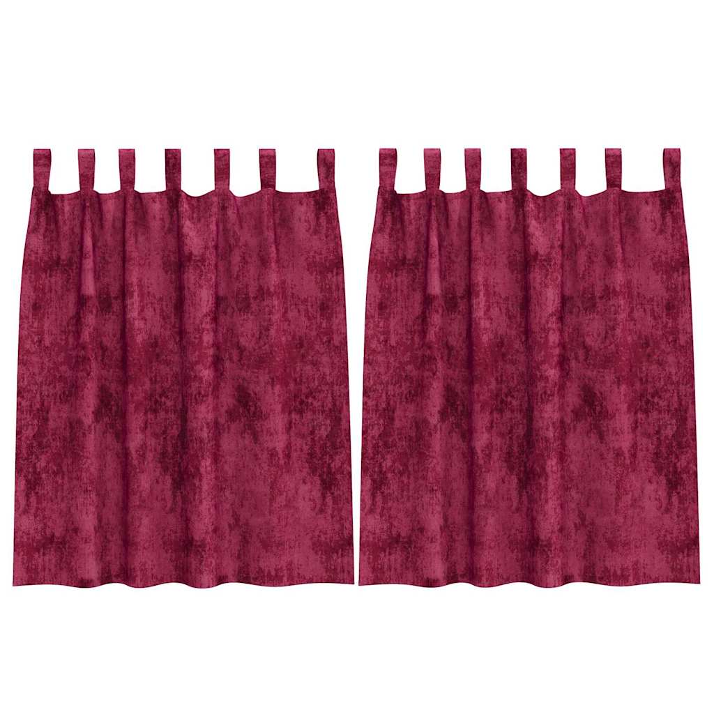 Vorhang mit Vorhängen 2 pcs Weinrot 140 x 140 cm Samt