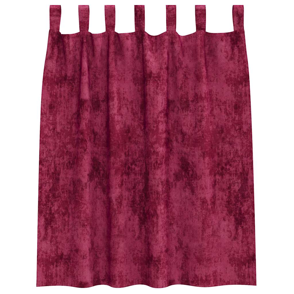 Vorhang mit Vorhängen 2 pcs Weinrot 140 x 140 cm Samt