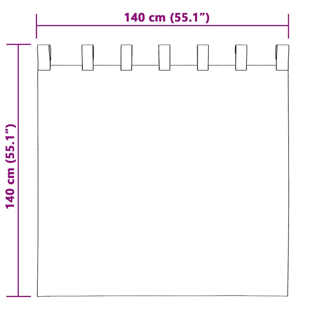 Vorhang mit Vorhängen 2 pcs Weinrot 140 x 140 cm Samt