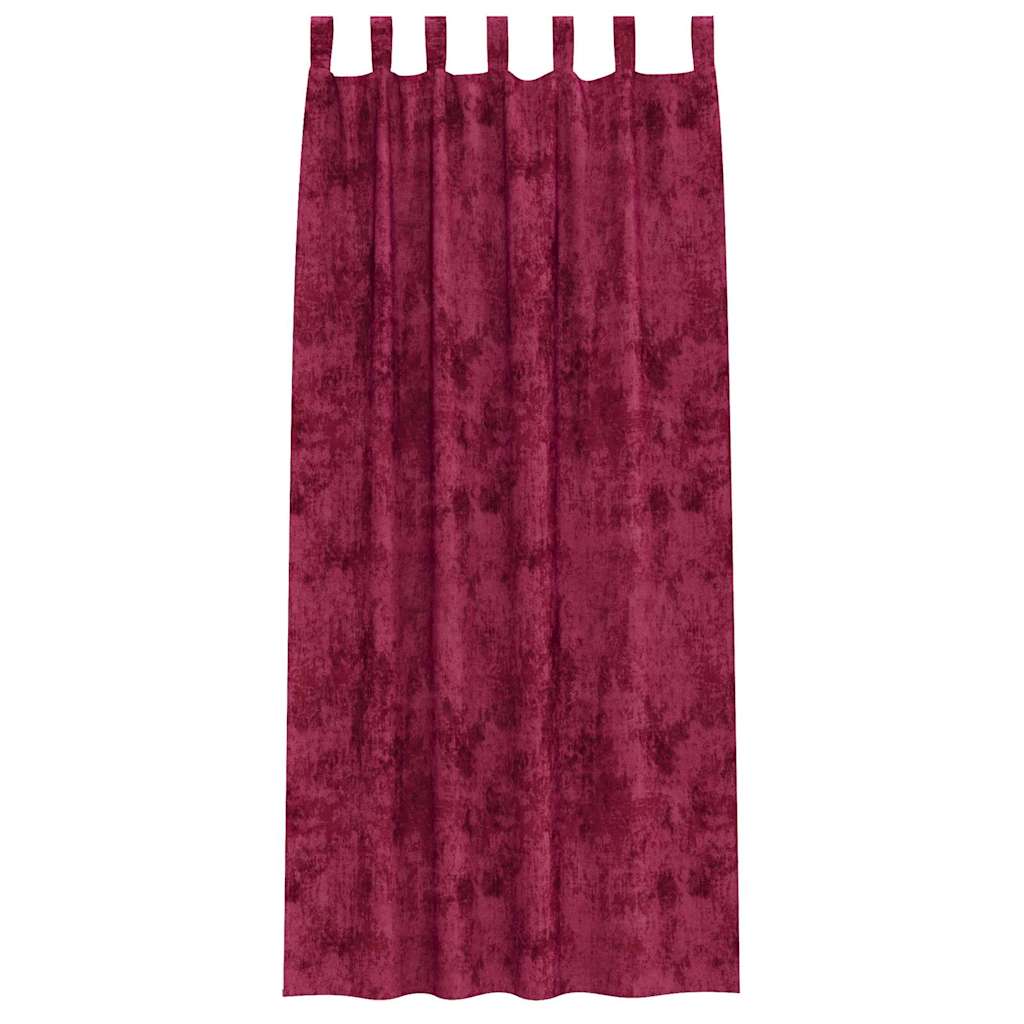 Vorhang mit Vorhängen 2 pcs Weinrot 260 x 140 cm Samt