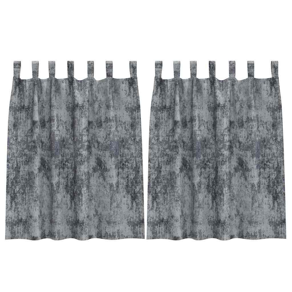 Vorhang mit Vorhängen 2 pcs Silber Grau 140 x 140 cm Samt