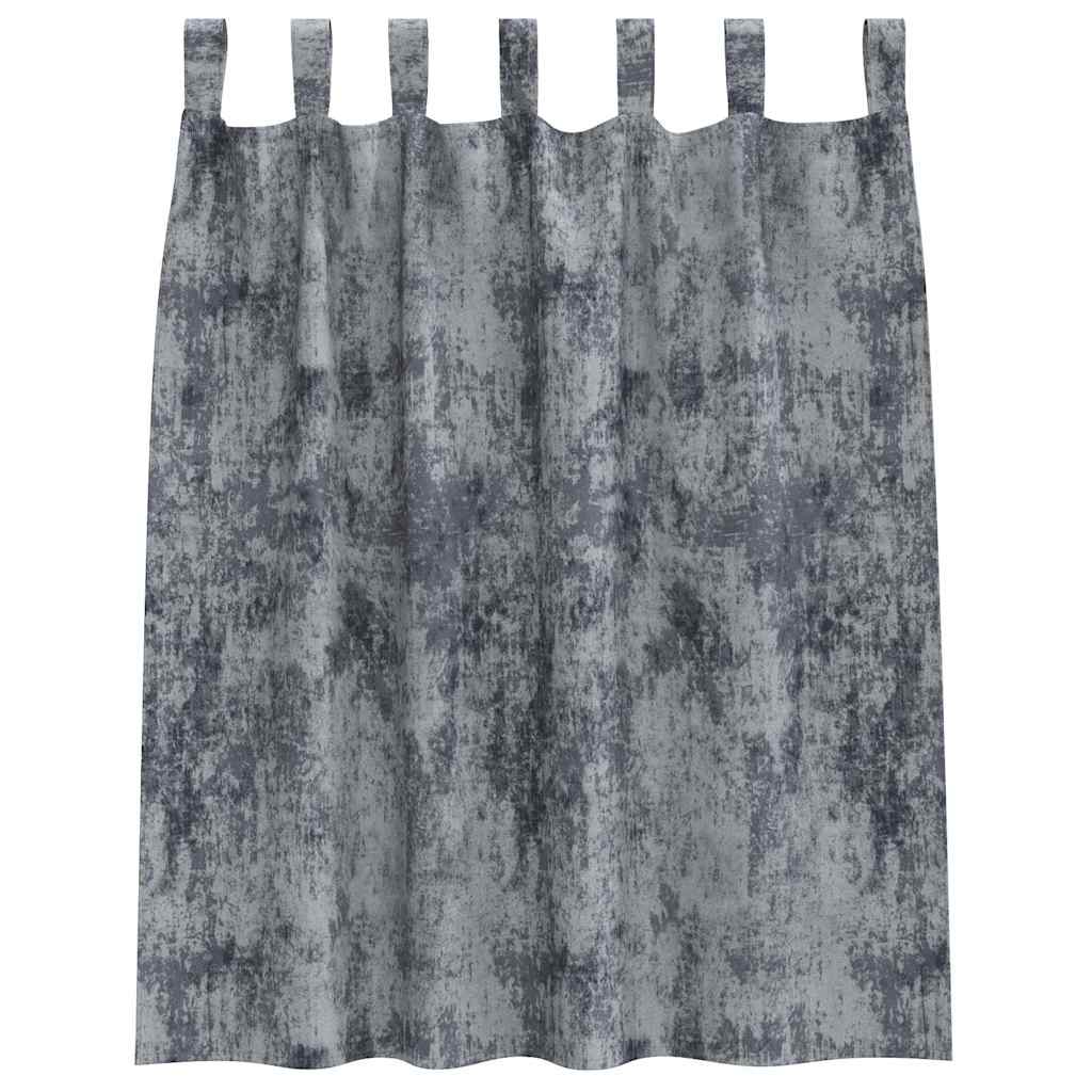 Vorhang mit Vorhängen 2 pcs Silber Grau 140 x 140 cm Samt