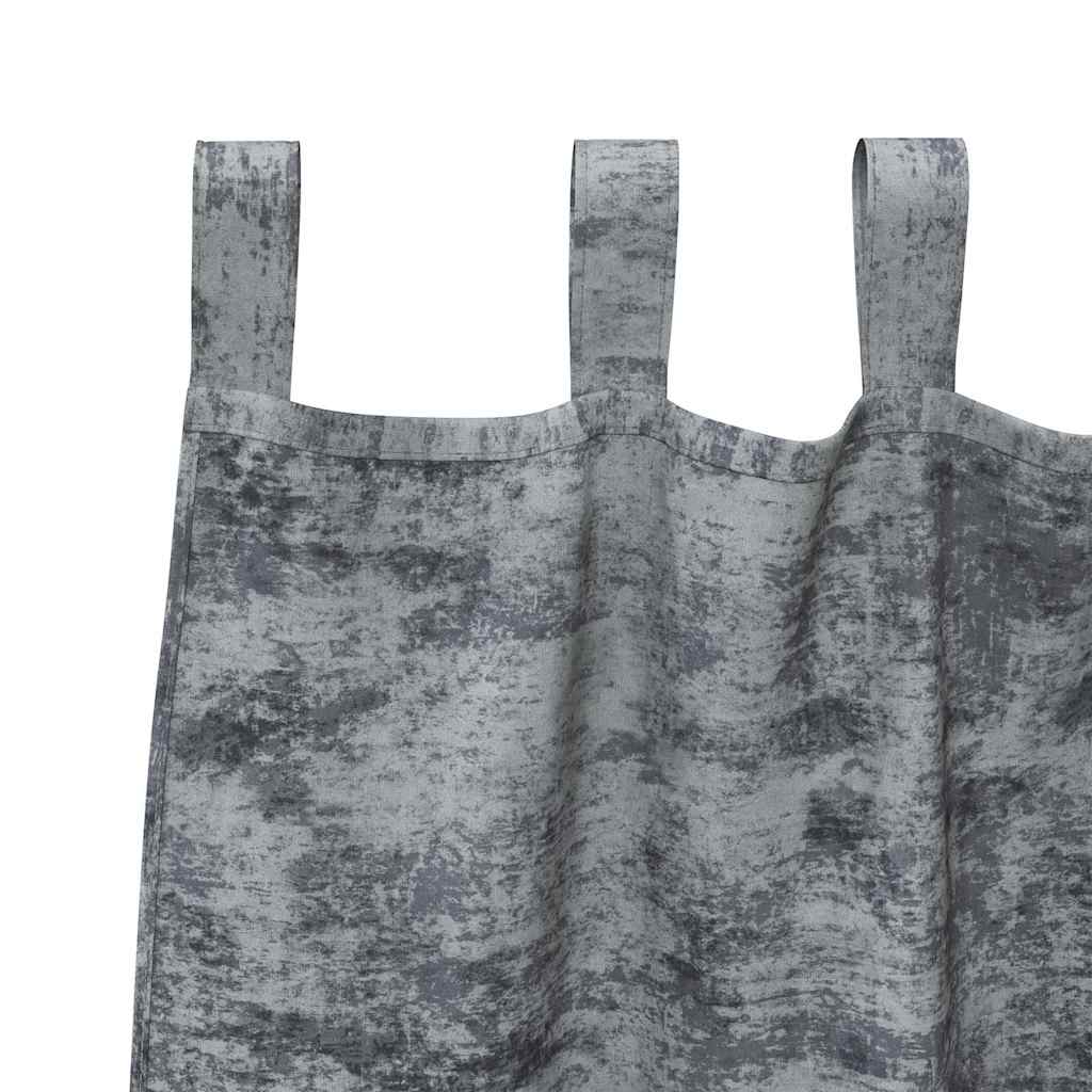 Vorhang mit Vorhängen 2 pcs Silbergrau 260 x 140 cm Samt