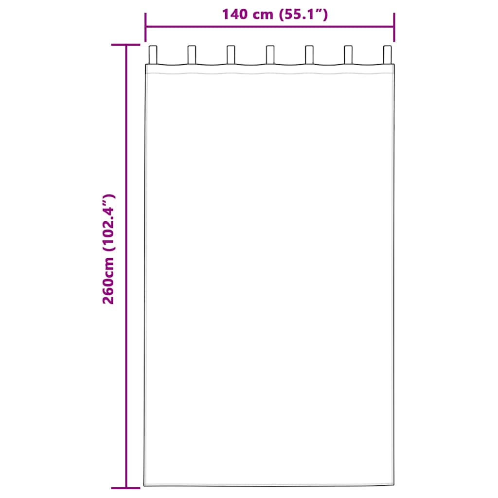 Vorhang mit Vorhängen 2 pcs Silbergrau 260 x 140 cm Samt