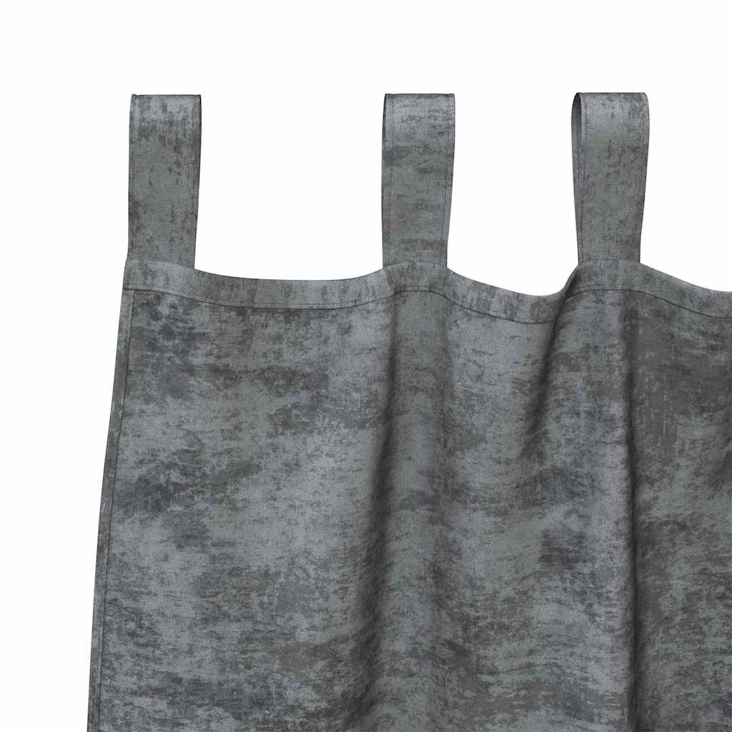 Vorhang mit Vorhängen 2 pcs Grau 140 x 140 cm Samt