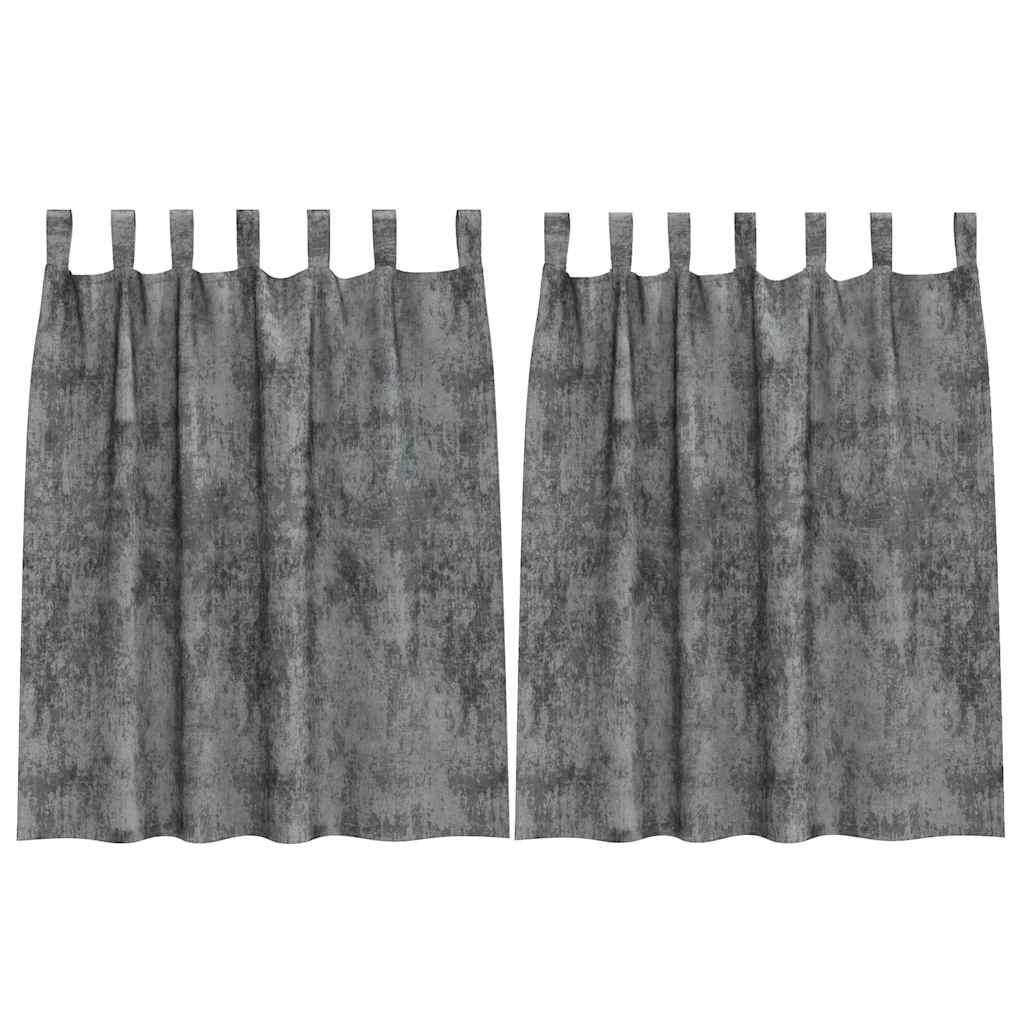 Vorhang mit Vorhängen 2 pcs Grau 140 x 140 cm Samt