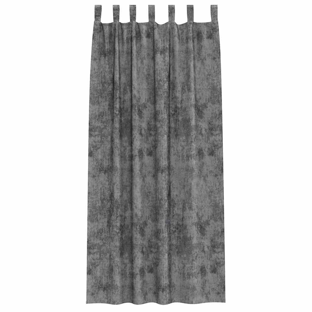 Vorhang mit Vorhängen 2 pcs Grau 225 x 140 cm Samt