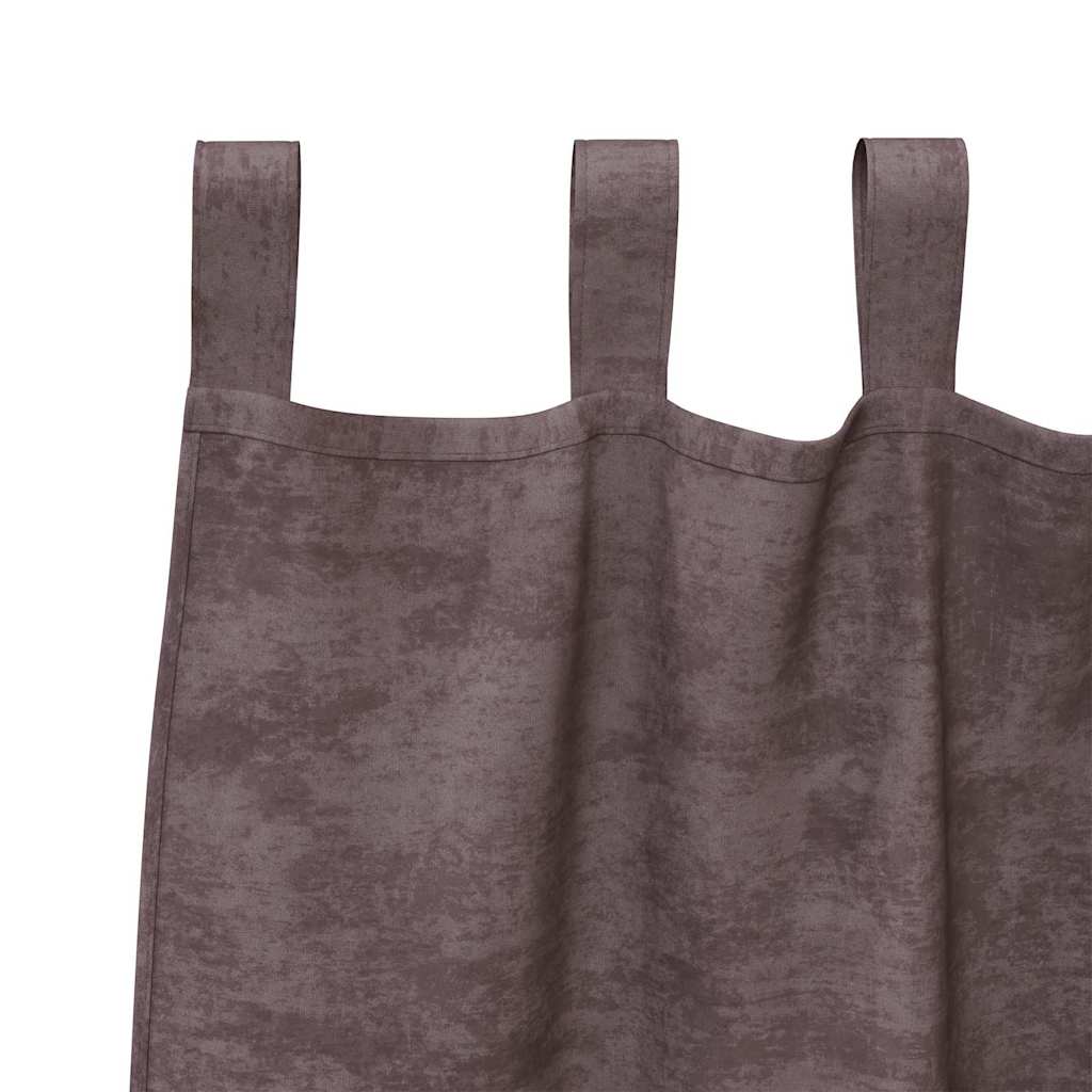 Vorhang mit Vorhängen 2 pcs Braun 140 x 140 cm Samt