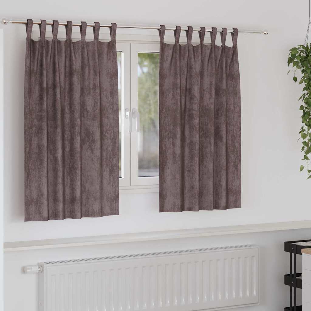 Vorhang mit Vorhängen 2 pcs Braun 140 x 140 cm Samt