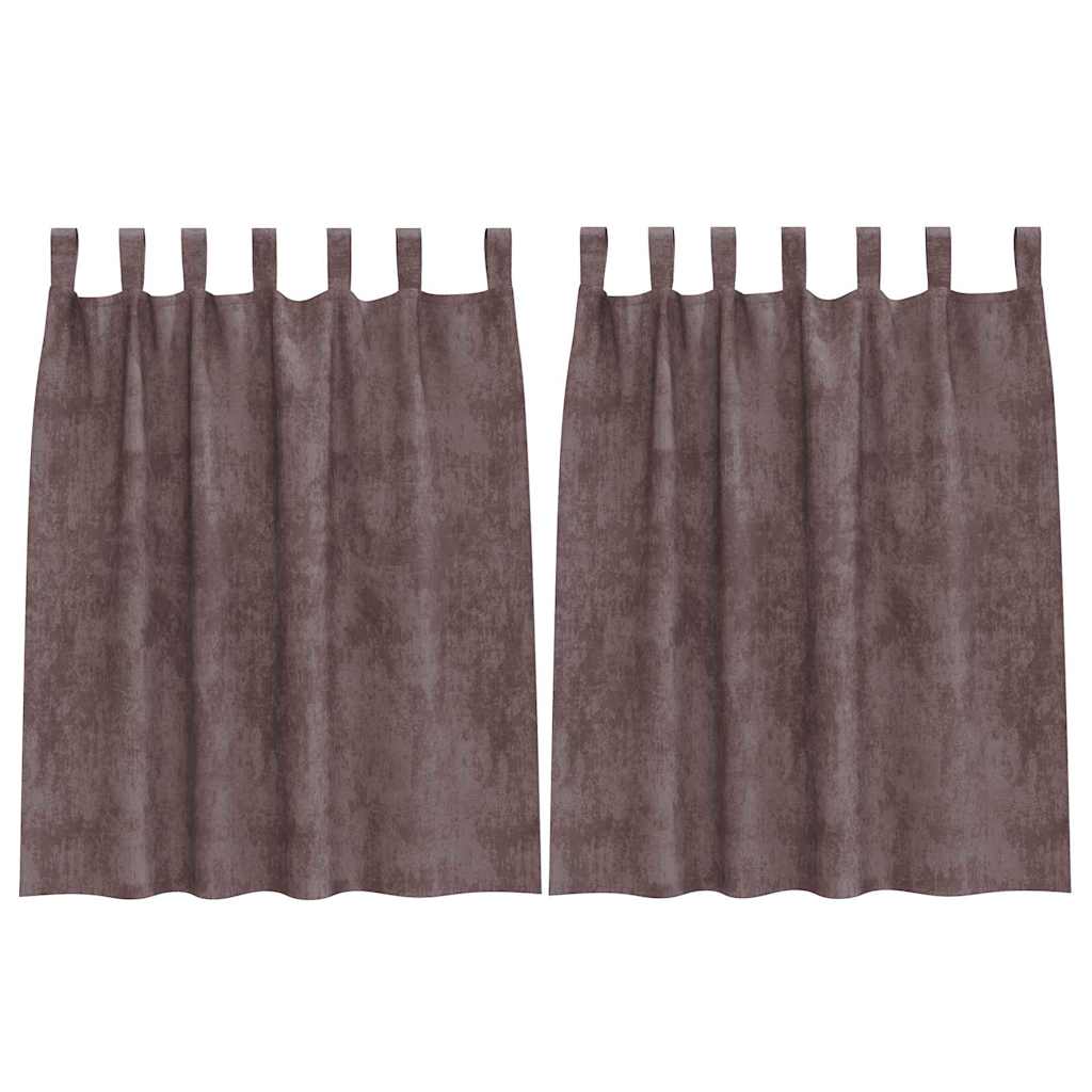 Vorhang mit Vorhängen 2 pcs Braun 140 x 140 cm Samt