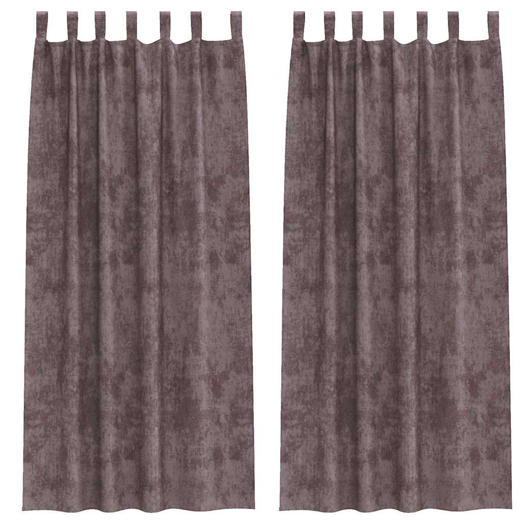 Vorhang mit Vorhängen 2 pcs Braun 225 x 140 cm Samt