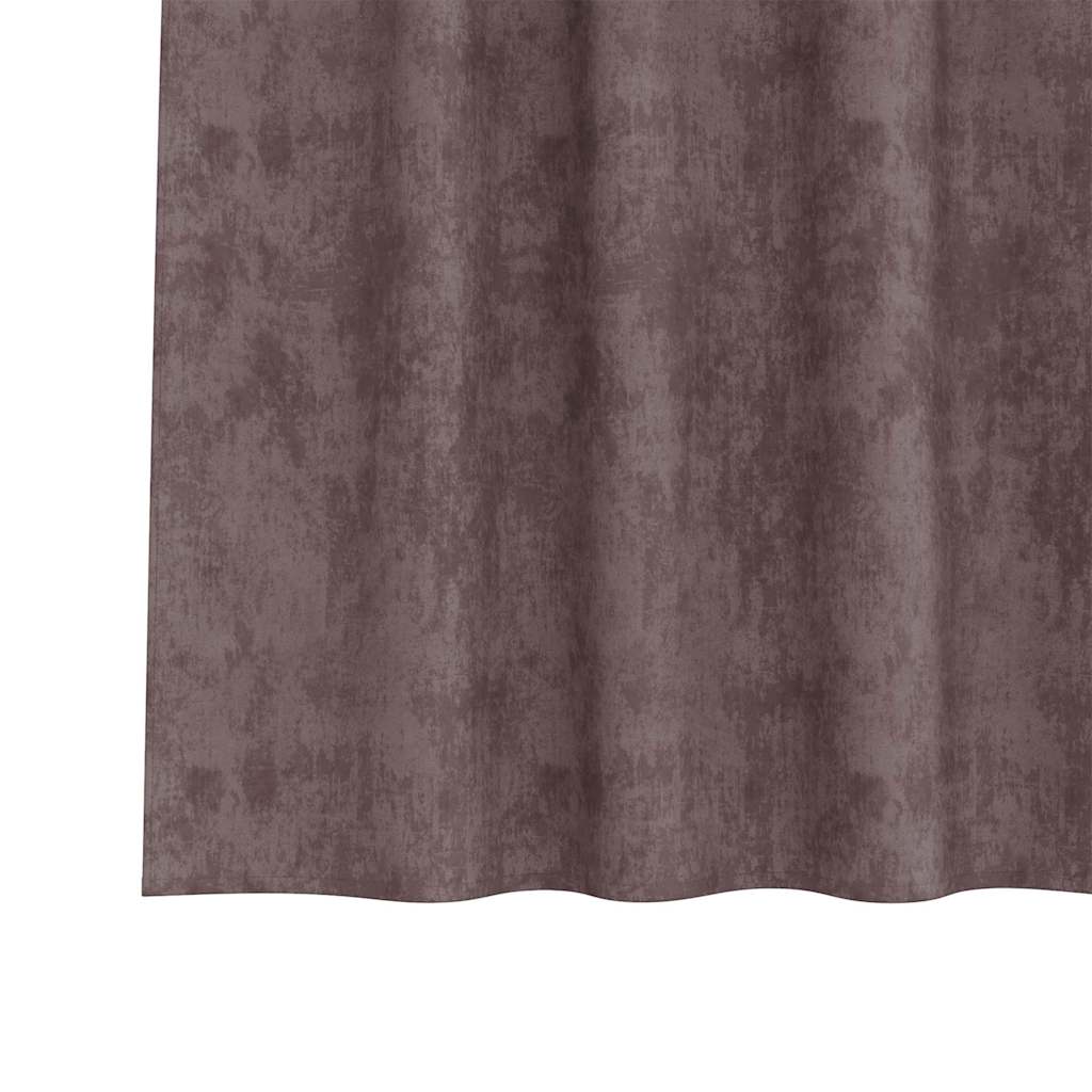 Vorhang mit Vorhängen 2 pcs Braun 260 x 140 cm Samt