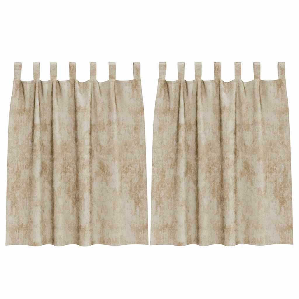 Vorhang mit Vorhängen 2 pcs Creme 140 x 140 cm Samt