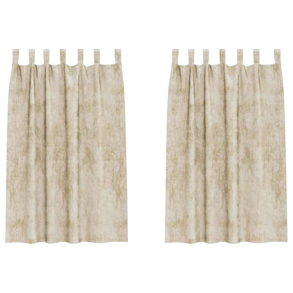 Vorhang mit Vorhängen 2 pcs Creme 175 x 140 cm Samt