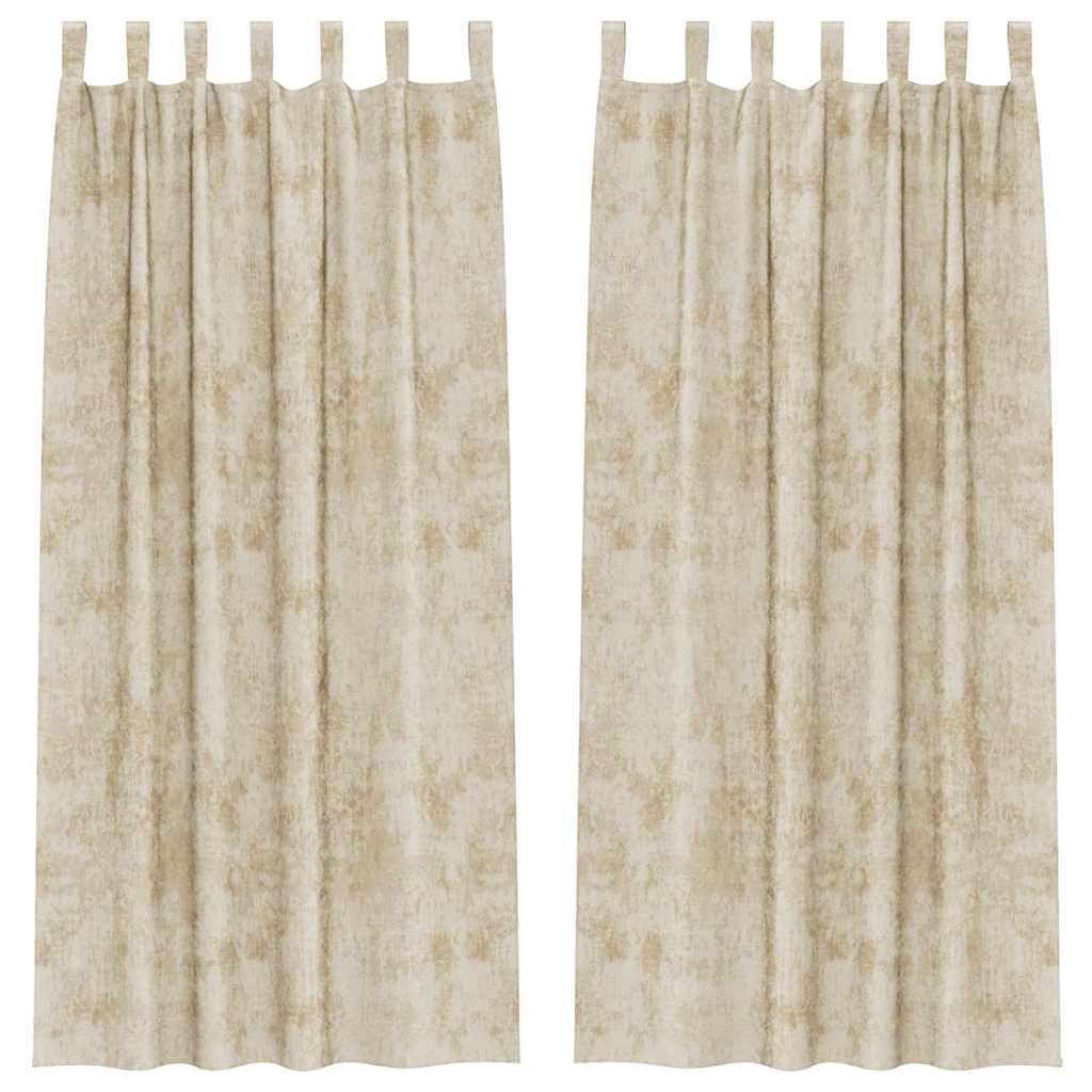 Vorhang mit Vorhängen 2 pcs Creme 260 x 140 cm Samt