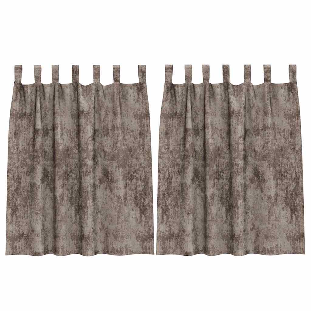 Vorhang mit Vorhängen 2 pcs Cappuccino 140 x 140 cm Samt
