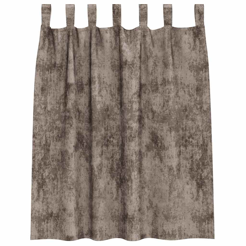 Vorhang mit Vorhängen 2 pcs Cappuccino 140 x 140 cm Samt