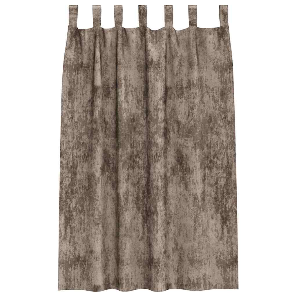 Vorhang mit Vorhängen 2 pcs Cappuccino 175 x 140 cm Samt