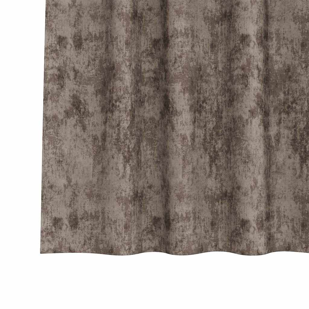 Vorhang mit Vorhängen 2 pcs Cappuccino 225 x 140 cm Samt