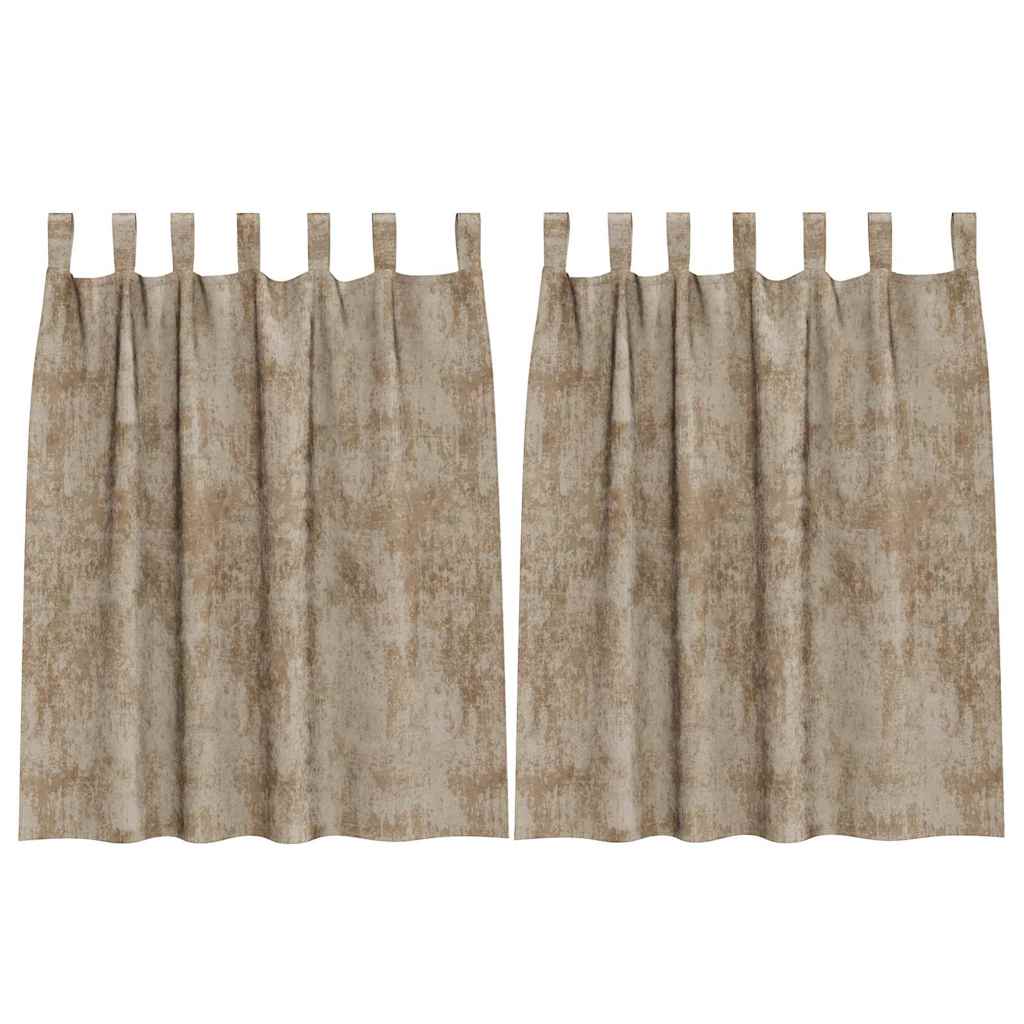 Vorhang mit Vorhängen 2 pcs Champagner 140 x 140 cm Samt