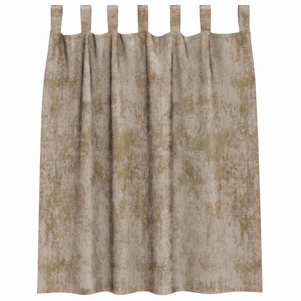 Vorhang mit Vorhängen 2 pcs Champagner 140 x 140 cm Samt
