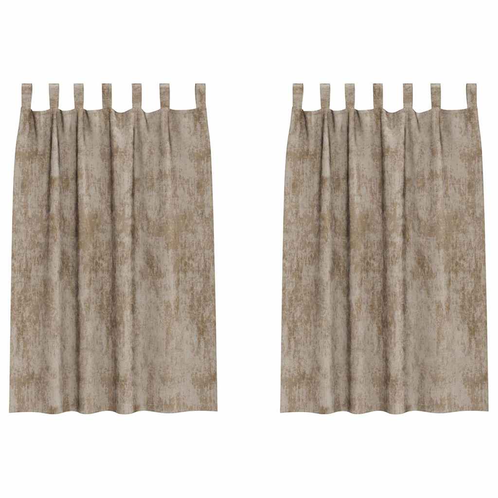 Vorhang mit Vorhängen 2 pcs Champagner 175 x 140 cm Samt