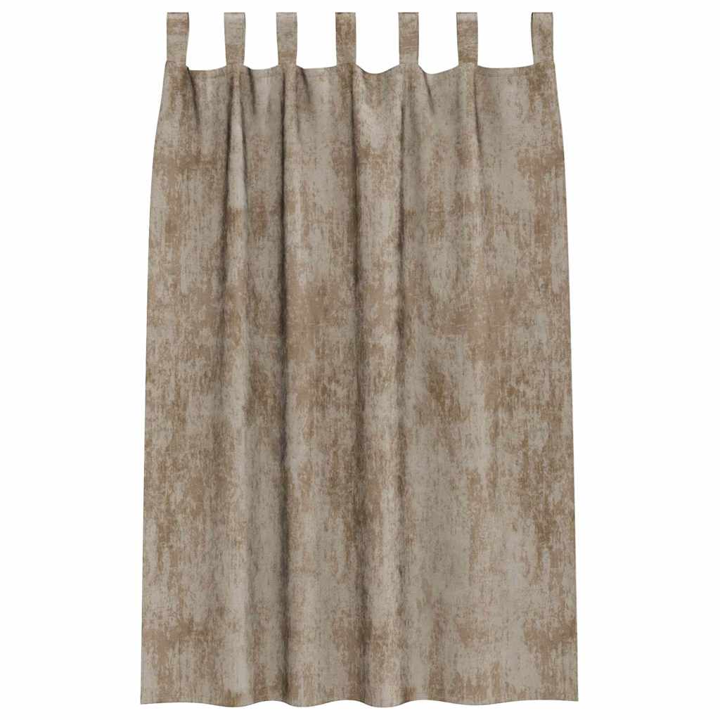 Vorhang mit Vorhängen 2 pcs Champagner 175 x 140 cm Samt