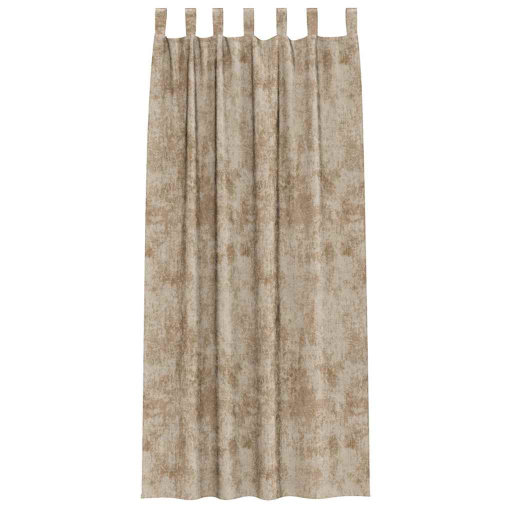 Vorhang mit Vorhängen 2 pcs Champagner 225 x 140 cm Samt
