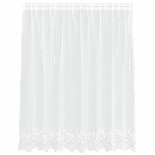 Spitzenvorhang mit Vorhängen Floral Weiß 160 x 200 cm Polyester