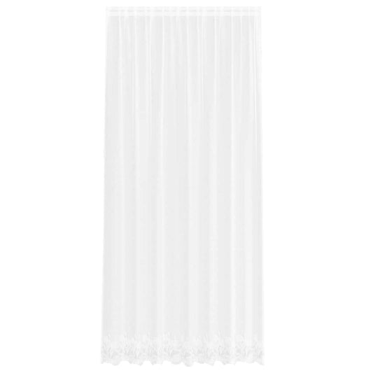 Spitzenvorhang mit Vorhängen Floral Weiß 280 x 200 cm Polyester
