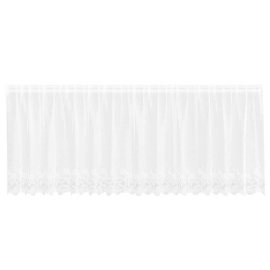 Spitzenvorhang mit Vorhängen Floral Weiß 80 x 400 cm Polyester