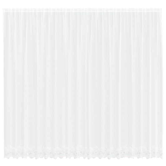 Spitzenvorhang mit Vorhängen Floral Weiß 260 x 500 cm Polyester