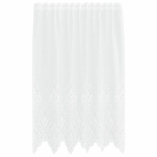 Spitzenvorhang mit Vorhängen Floral Weiß 140 x 150 cm Polyester