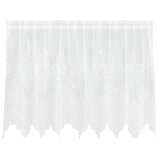 Spitzenvorhang mit Vorhängen Floral Weiß 100 x 200 cm Polyester