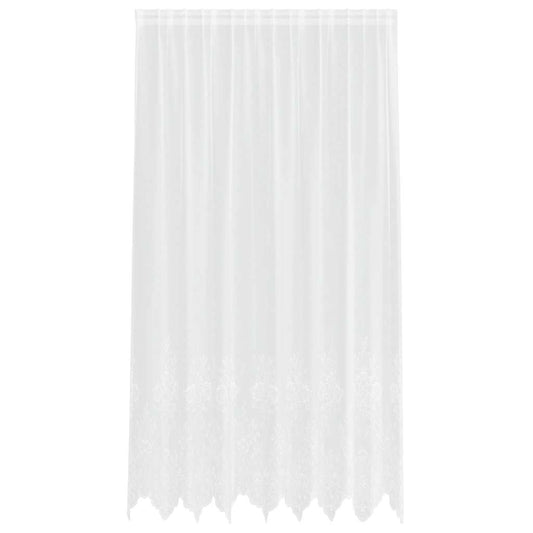 Spitzenvorhang mit Vorhängen Floral Weiß 245 x 200 cm Polyester