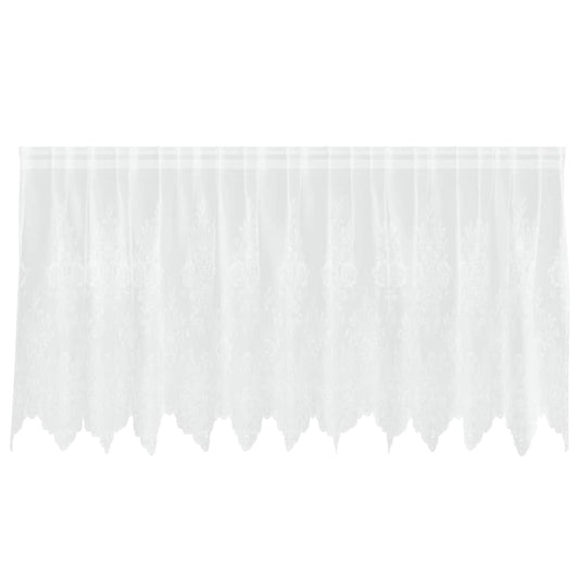 Spitzenvorhang mit Vorhängen Floral Weiß 120 x 300 cm Polyester