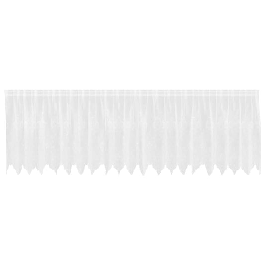 Spitzenvorhang mit Vorhängen Floral Weiß 80 x 500 cm Polyester