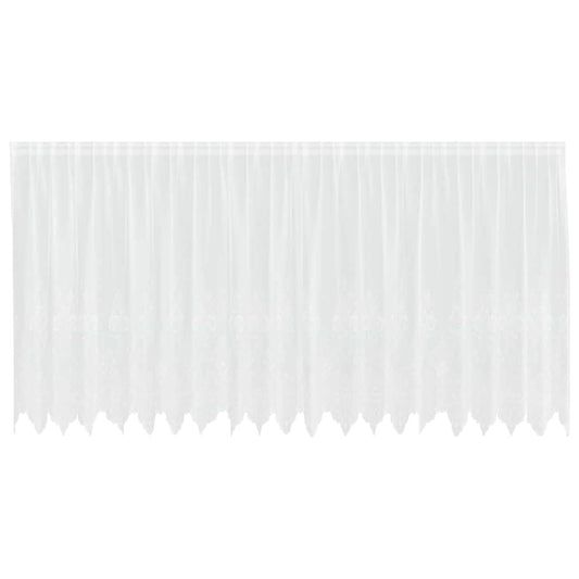 Spitzenvorhang mit Vorhängen Floral Weiß 160 x 500 cm Polyester