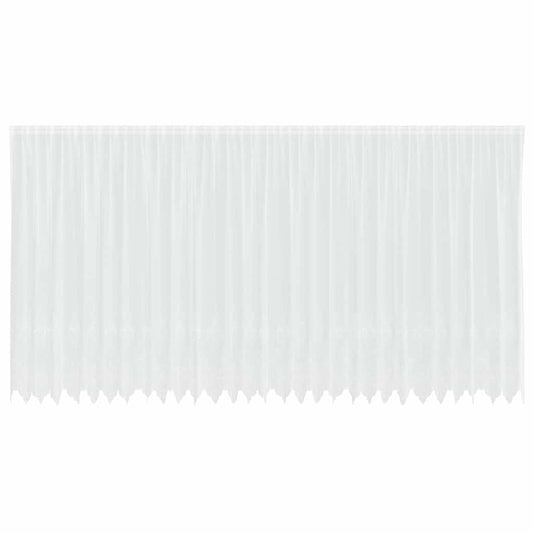Spitzenvorhang mit Vorhängen Floral Weiß 200 x 750 cm Polyester