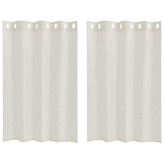 Voile-Vorhang mit Vorhängen 2 pcs Creme 140 x 140 cm Polyester
