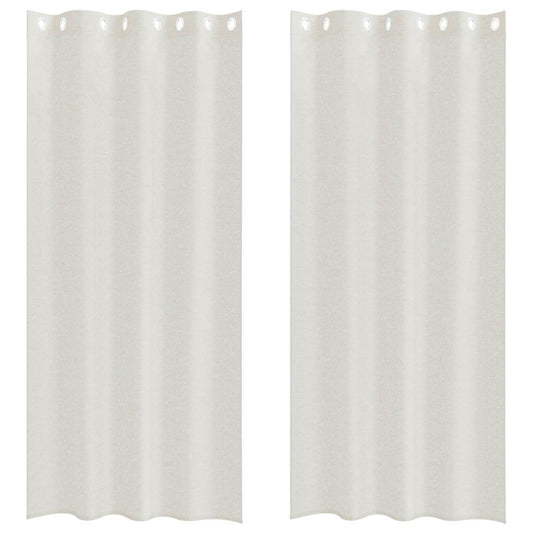 Voile-Vorhang mit Vorhängen 2 pcs Creme 245 x 140 cm Polyester