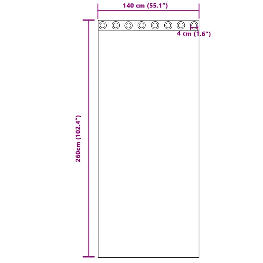 Voile-Vorhang mit Vorhängen 2 pcs Creme 260 x 140 cm Polyester