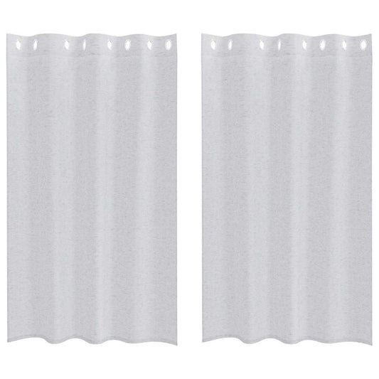 Voile-Vorhang 2 pcs Hellgrau 175 x 140 cm Polyester
